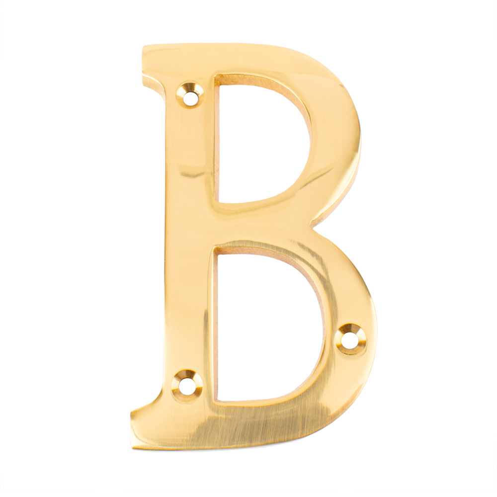 Dart Letter B Door Numeral - Polished Brass